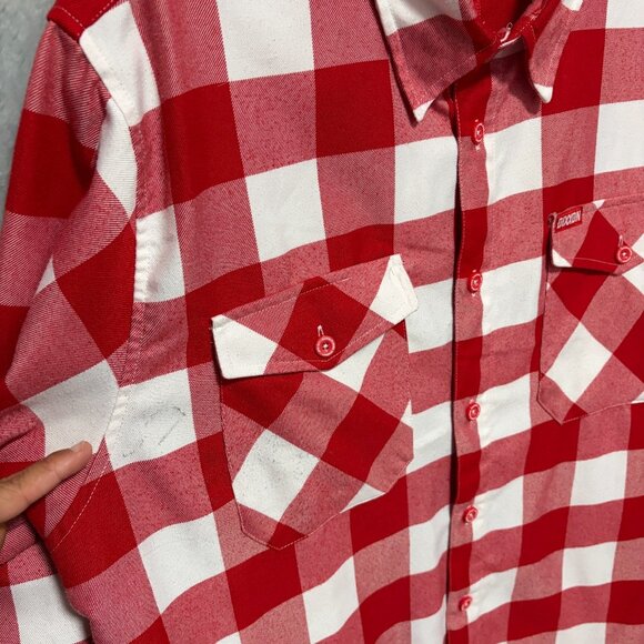 Dixxon Flannel Shirt The Otto Mens 2XL Red Plaid Long Sleeve Button Down - Picture 4 of 10